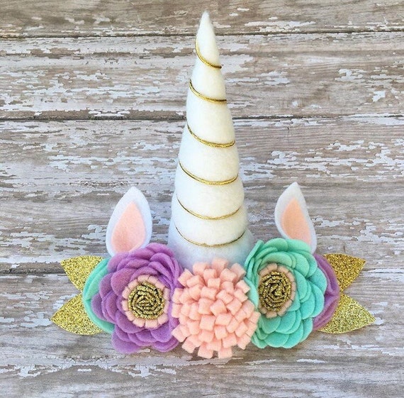 Unicorn Flower Crown by DragonflyBlooms on Etsy