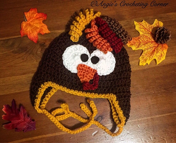 Download Crochet Baby Turkey Hat Turkey Flap Hat Thanksgiving Day