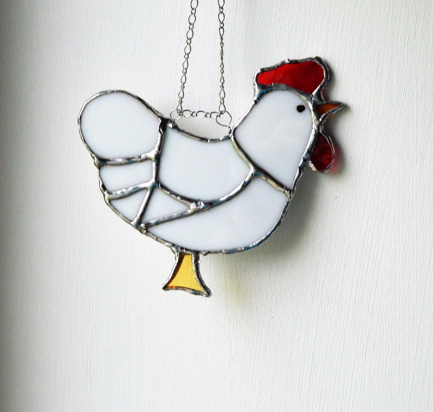 Chicken Art Stained Glass Decor Window Suncatcher Chicken 0388