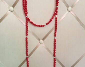 Double wrap necklace, Ruby red wrap necklace, Bohemian necklace, double wrap beaded necklace, Alabama and Georgia necklace