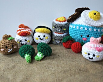Amigurumi Food Bento Family II Crochet Pattern/ Sushi Set