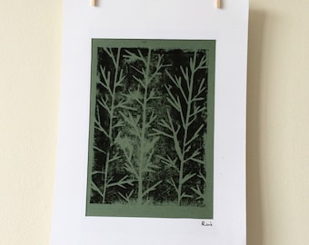 Abstract Tree Print, Original Mounted Artwork, Available In Two Different Colours, Ex-Display Piece