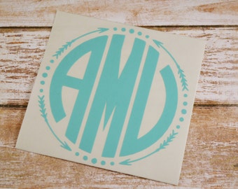 Arrow Monogram Decal, Monogram Sticker, Yeti Decal, Monogram Yeti Decal, Car Decal, Phone Decal, Macbook Decal, Car Sticker, Aztec Decal