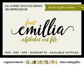 Full Alphabet SVG Fonts Cutfile - Fun Modern Script cricut font - Studio3 DXF EPS Silhouette Cameo - commercial clean cutting digital files