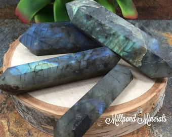 Labradorite Wand, Double Terminated Labradorite Wand, Raw Labradorite Wand, Crystals, Minerals, Home Decor