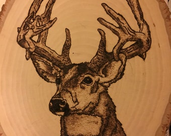 Deer wood burning | Etsy