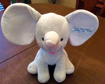 monogrammed stuffed elephant