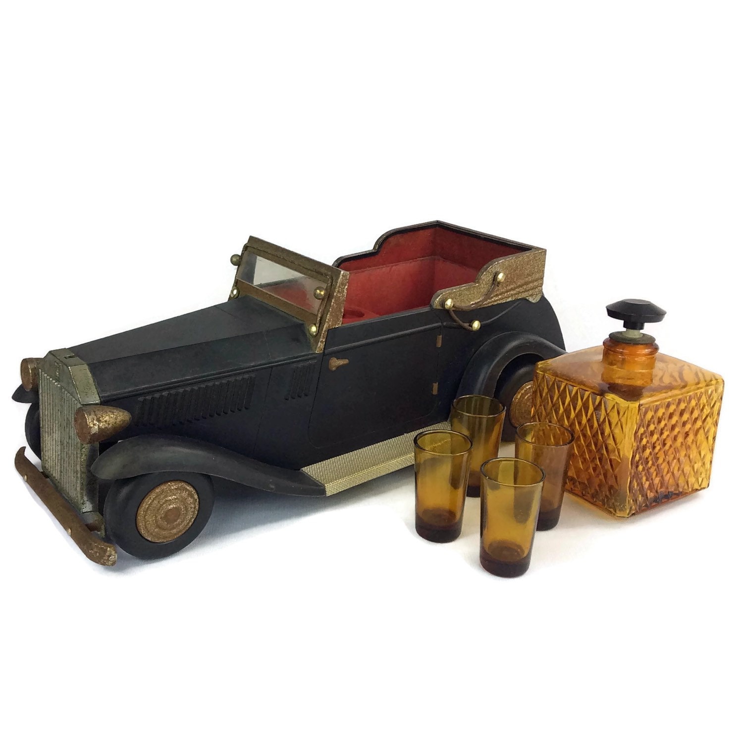 Decanter Vintage Bar Set Rolls Royce Decanter Holder Amber
