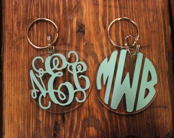 Personalized Keychain/Monogrammed Key Chain/2" Acrylic Round Key Chain/Personalized Key Chain/Custom Key Chain/ Great gift