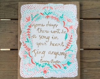 Sing Song Painted Burlap Canvas