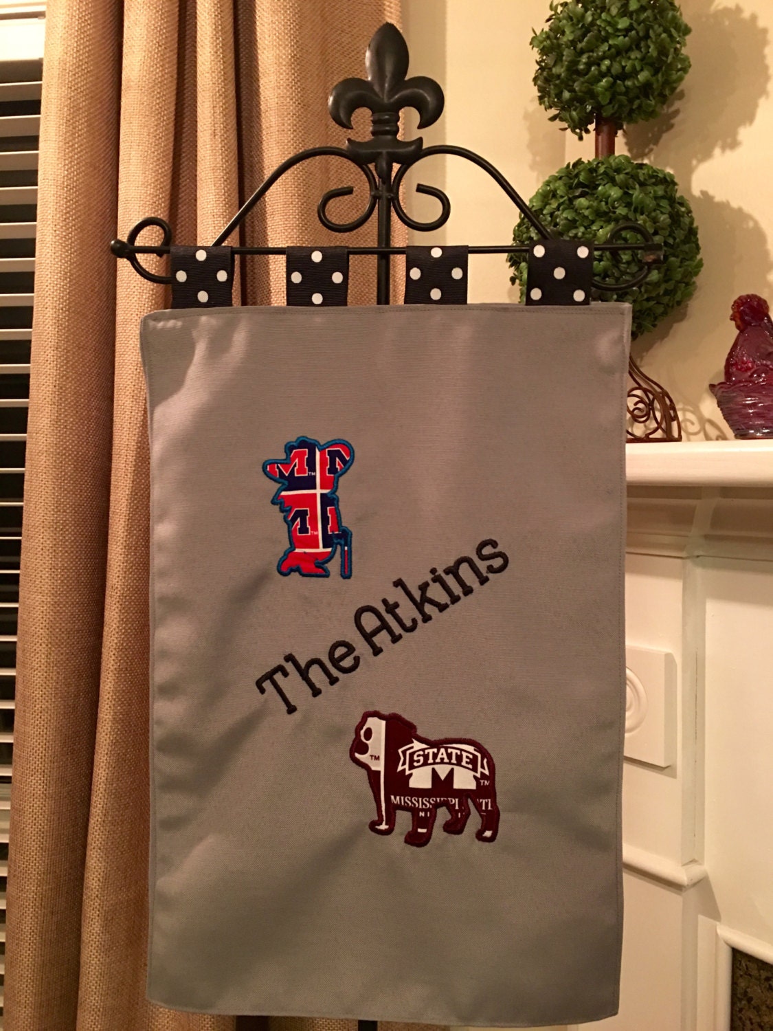 MS State / Ole Miss Garden Flag house divided