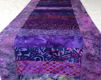 Purple batik table runner