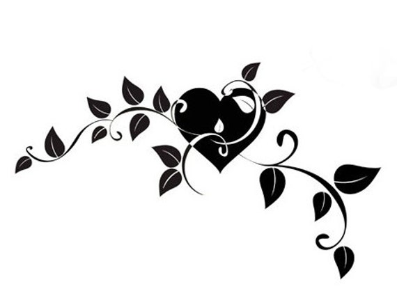 Whimsical Heart and Vine Temporary Tattoo by PixieandNixie