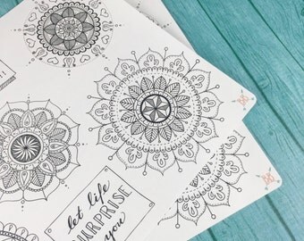 Mandalas and Quotes Coloring Stickers