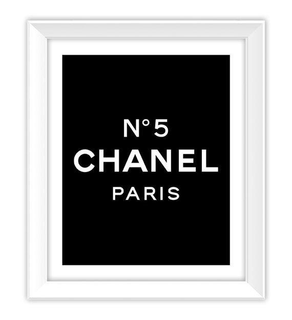 Chanel Print Black and White Chanel No 5 Print by ColorLab2016