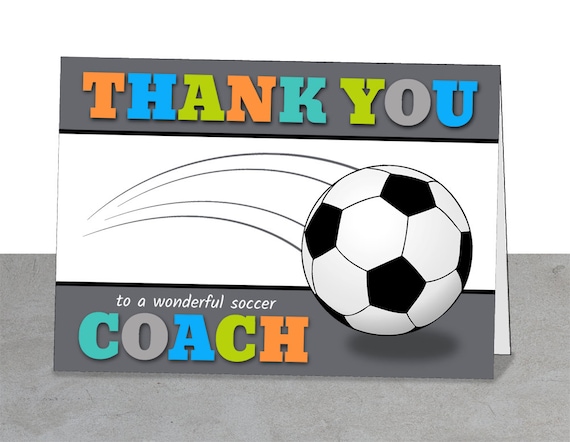 PRINTABLE Team Thank You Card for Soccer Coach Instant