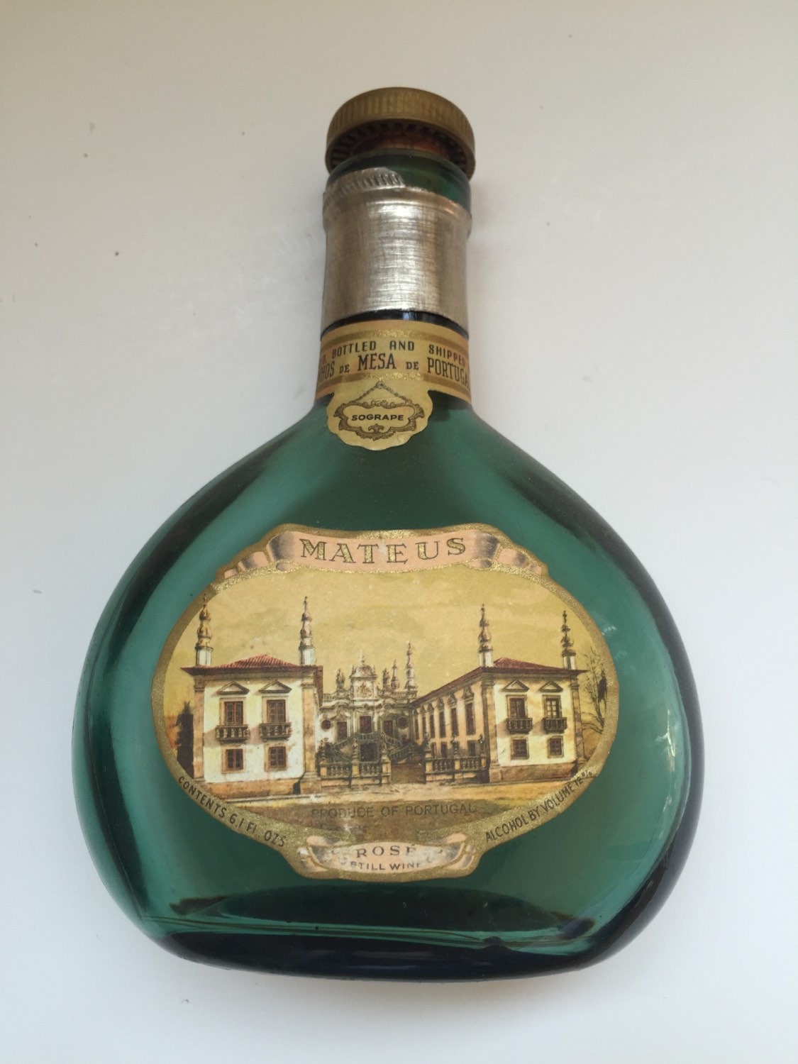 Vintage Mateus World War II Rose Wine Bottle by JunkGypsyBoutique