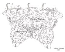 Whimsical Butterfly Coloring Pages Sketch Coloring Page