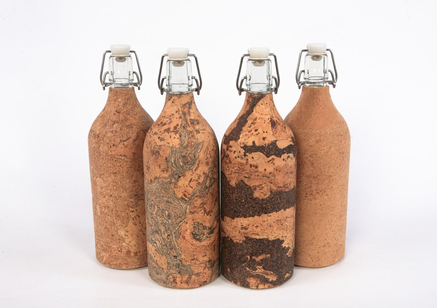 ReBOTTLE 1litre Glass Water Bottle covered with Cork FREE