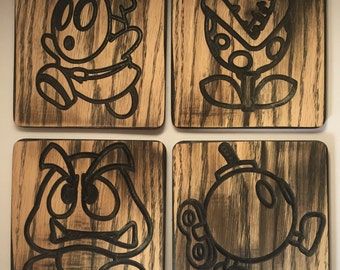 Set of 4 Nintendo Coasters Villains