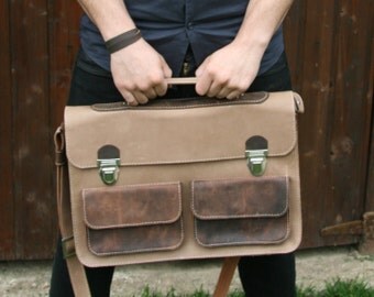 Leather Messenger Bag / Leather Laptop Briefcase / Laptop bag / Brown Leather Messenger Bag / Mens Laptop Bag / 15 inch laptop bag