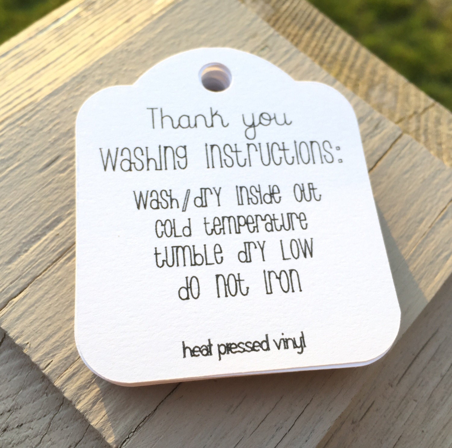 Washing care Instructions For HTV Items Tags For Items