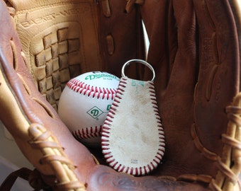 Leather Baseball Keychain