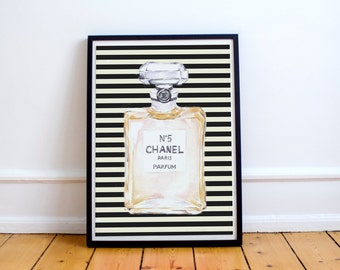 Chanel Perfume Bottle Kate Spade Inspired Beauty Room Digital Print Instant Download