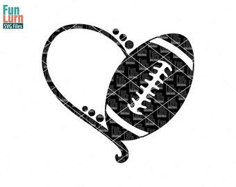 Football heart SVG,Football SVG, heart monogram frame ,Digital Cutting File, svg png dxf eps zip, svg file