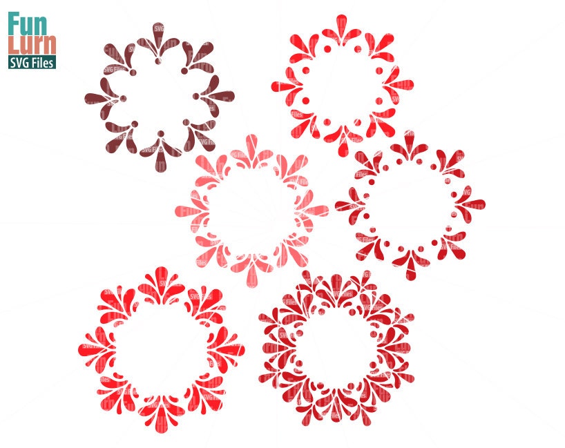 Download Petal circle monogram flower monogram svg cut file cutting