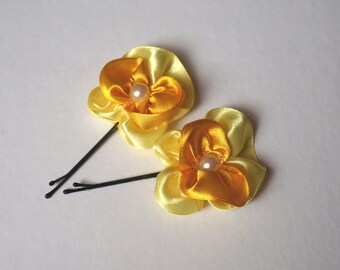 Satin Flower Hair Bobby Pin (Set of 2)