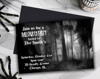 Spooky invitations | Etsy