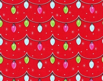 Twinkly Lights Fabric by Michael Miller - Red