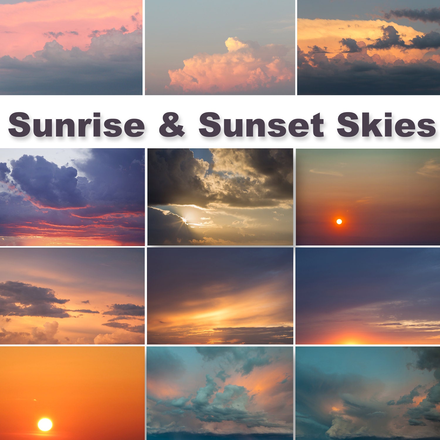 14 Sunset and Sunrise Sky Overlays