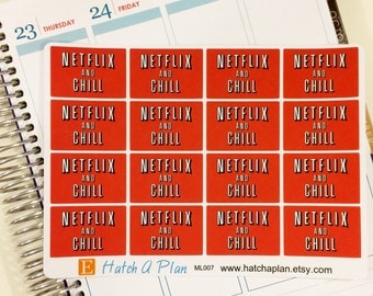 Netflix and Chill Planner Stickers | Great For Erin Condren Life Planner | Great For MAMBI Happy Planner | ML007
