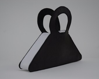 Black and White Leather Handbag