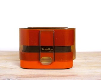 SALE - Vintage french Terraillon 4000 kitchen scale - Retro orange kitchen scale 4 kg - 70s design orange kitchen scale Vintage kitchen