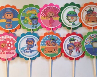 12 Team Umizoomi birthday decor, Team Umizoomi party decorations, Team Umizoomi cupcake toppers or party tags