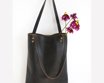 BROWN LEATHER tote bag - Leather Tote Bag - Brown Leather Shoulder Bag,handbag