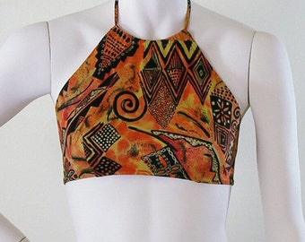 High Neck Halter Bikini Top in Chagall Print in S-M-L-XL
