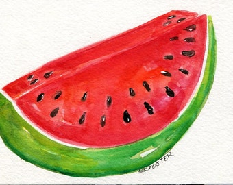 Peach Watercolor Painting original Fruit art by SharonFosterArt