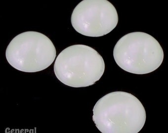 6mm Alabaster White Round Cabochon (30 Pcs) #3926