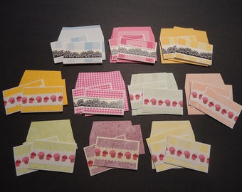 20 mixed mini cards with envelopes, mini notecards, shop thank you cards, mixed lot cards, assorted shop notecards, tiny notecards, lot A