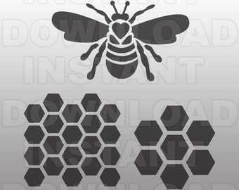 Queen Bee SVG File-Honeycomb SVG-Bee svg file-Cutting Template-Vector Clip Art for Commercial & Personal Use-Cricut,Cameo,Stencil,Silhouette