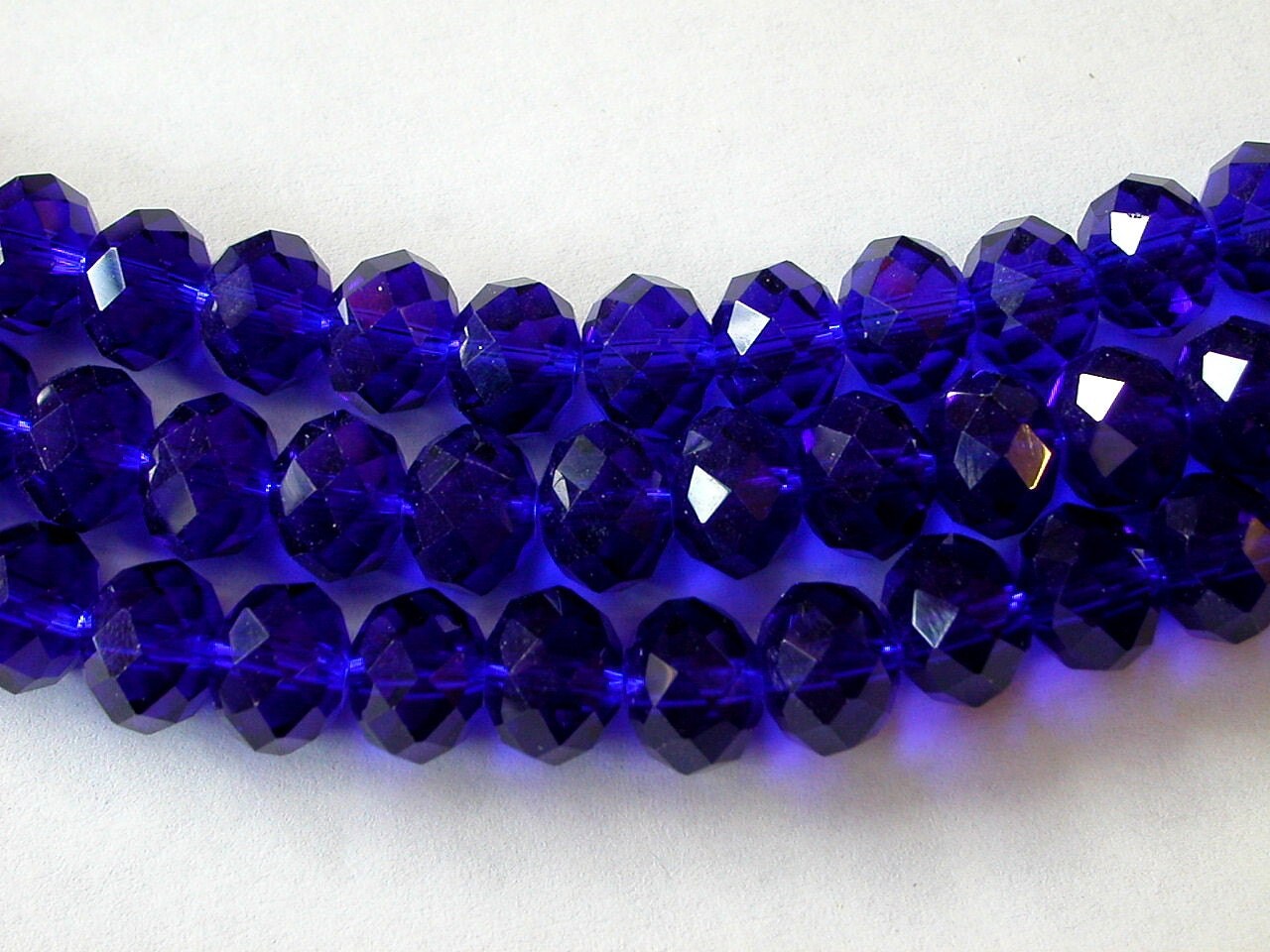 Cobalt Blue Crystal Beads 6x8mm 72