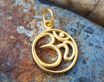 Gold Om Charm - Yoga Jewelry