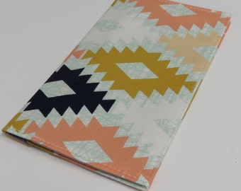 Checkbook Cover Case Cheque Coupons Money Holder - Agave Field - April Rhodes Fabric - Aztec - Tribal - Navajo - Southwestern