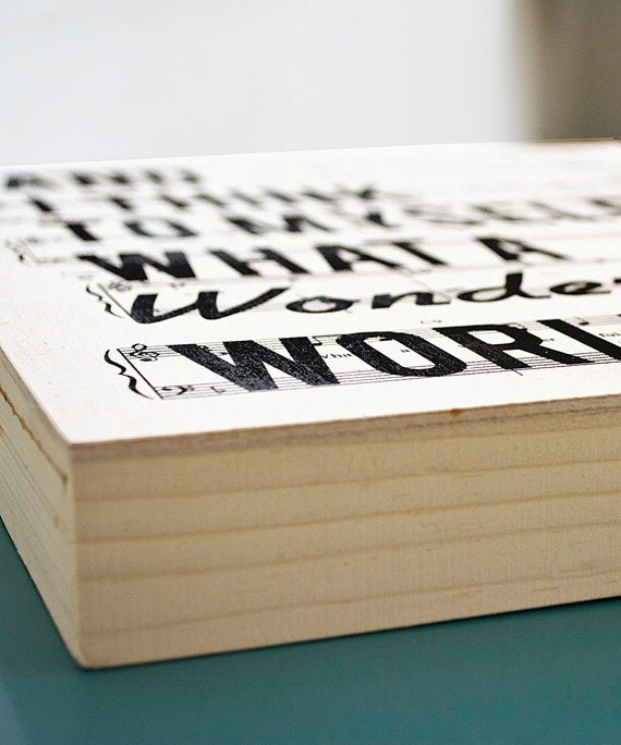 What a Wonderful World Wood Wall Art Print 8x10 or