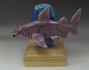 Handmade Lampwork Glass Shark Focal Bead by Jason Powers SRA