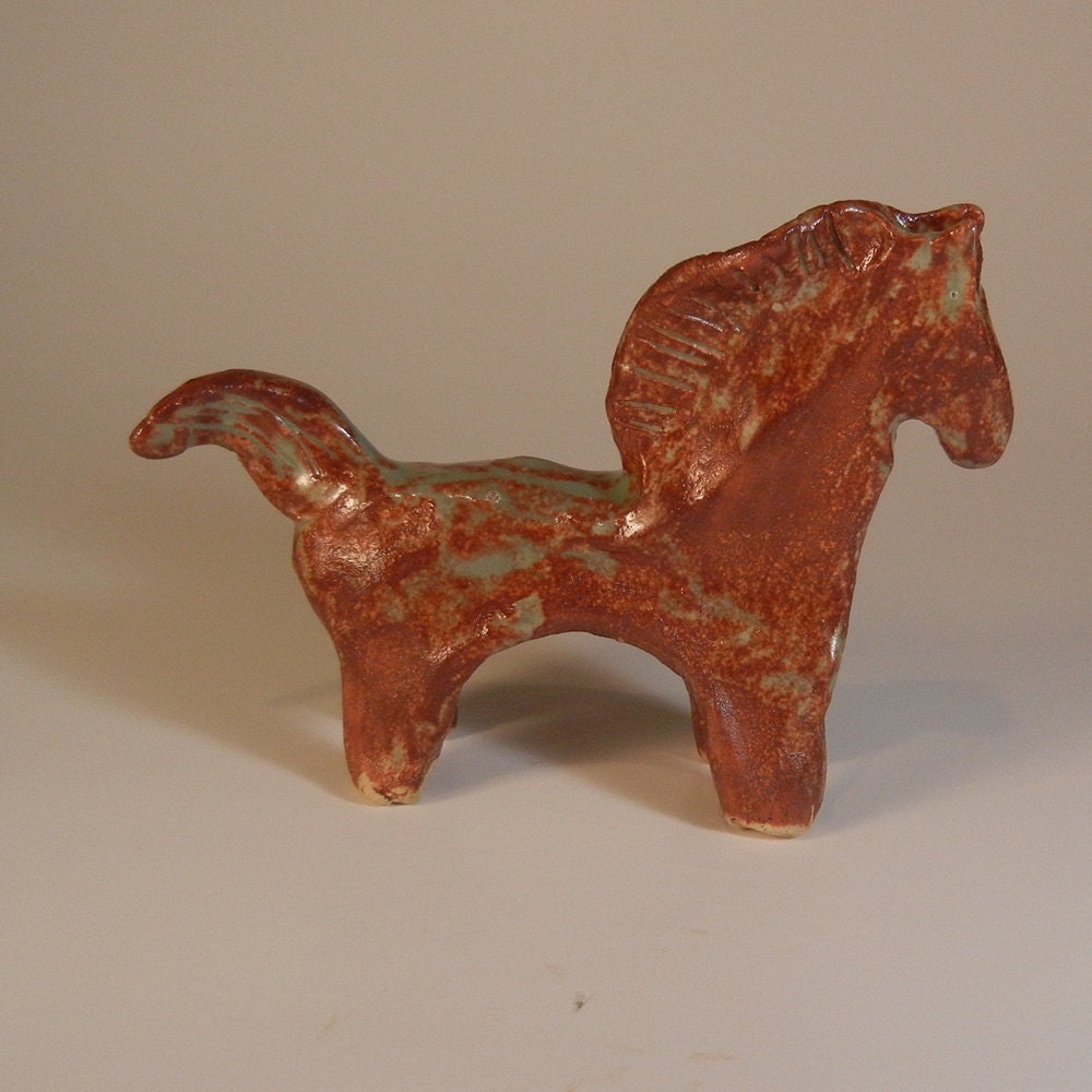 Horse Ceramic Figurine Brown